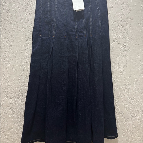 Free Assembly Dark Wash Denim Midi Skirt - Picture 4 of 7